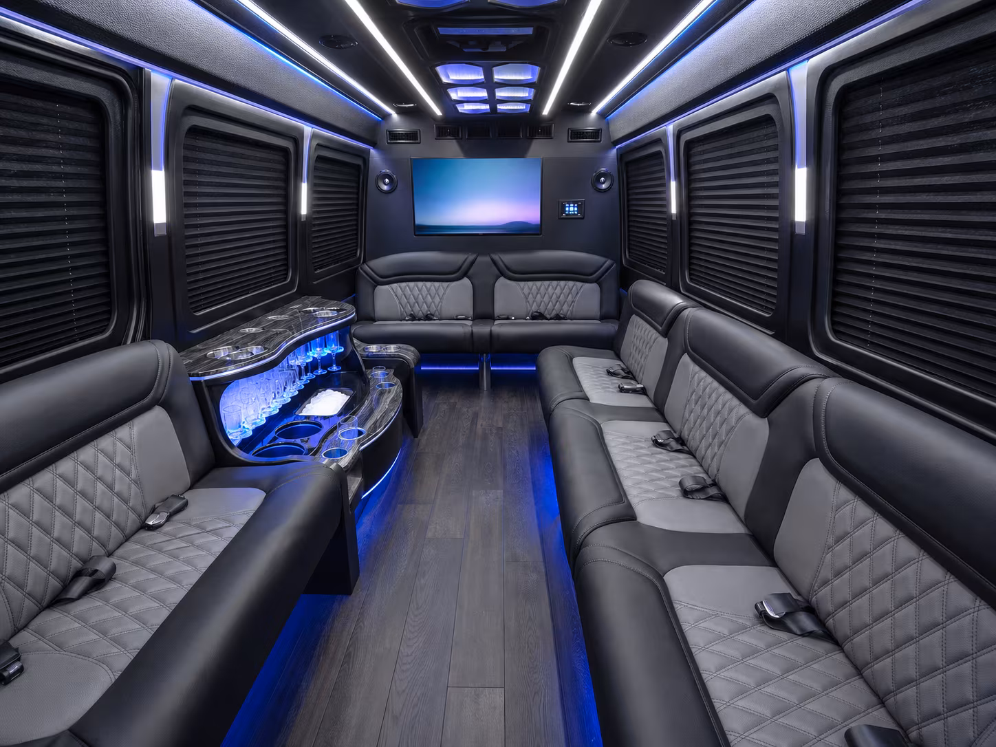 knoxville 50 passenger party bus interior